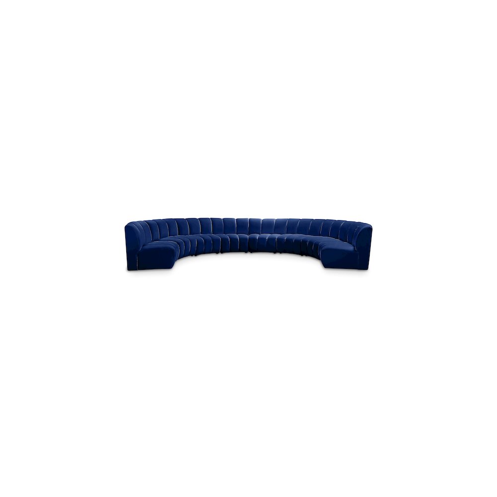 Infinity Navy Velvet 8pc. Modular Sectional