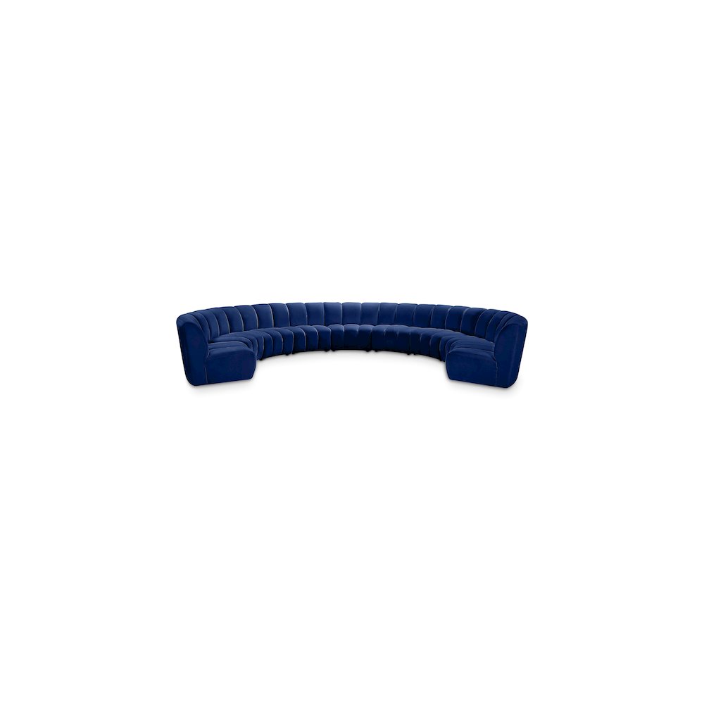 Infinity Navy Velvet 9pc. Modular Sectional