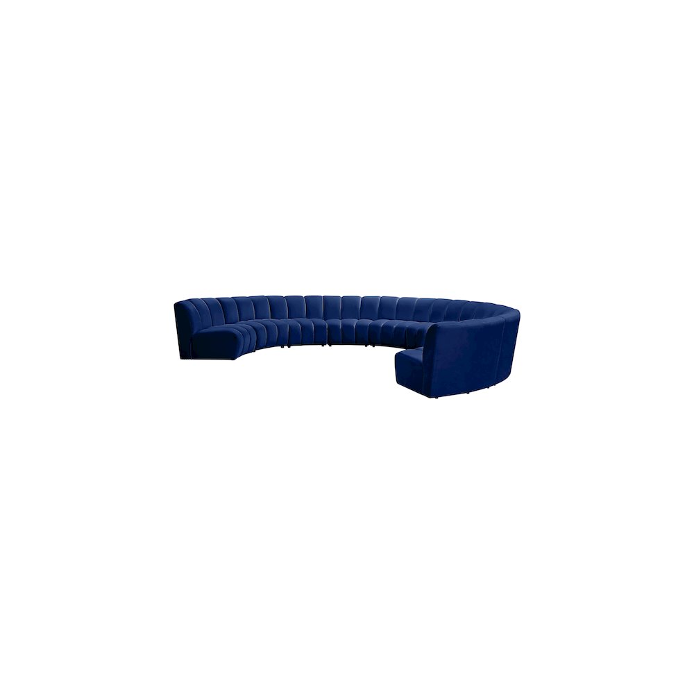 Infinity Navy Velvet 9pc. Modular Sectional