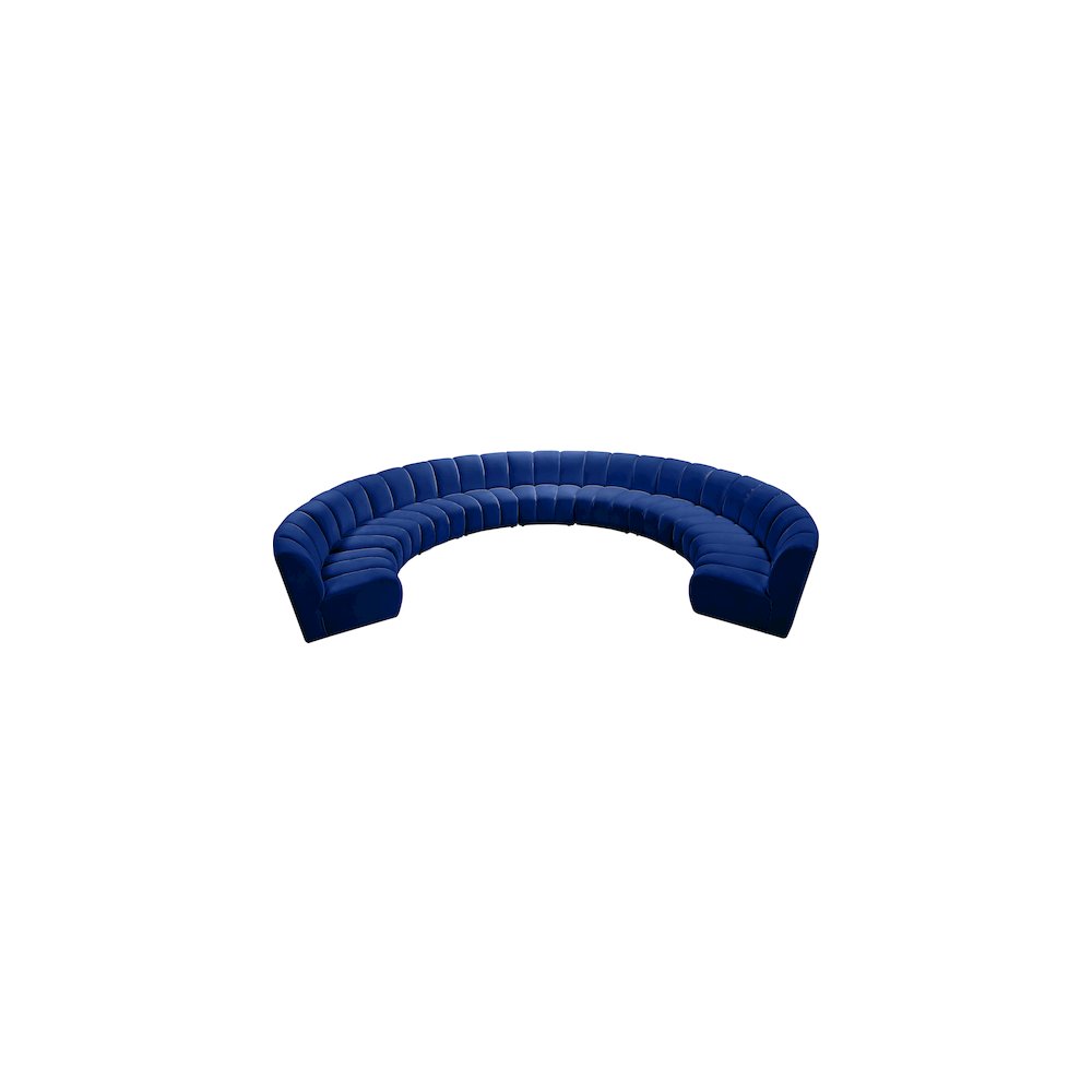 Infinity Navy Velvet 9pc. Modular Sectional
