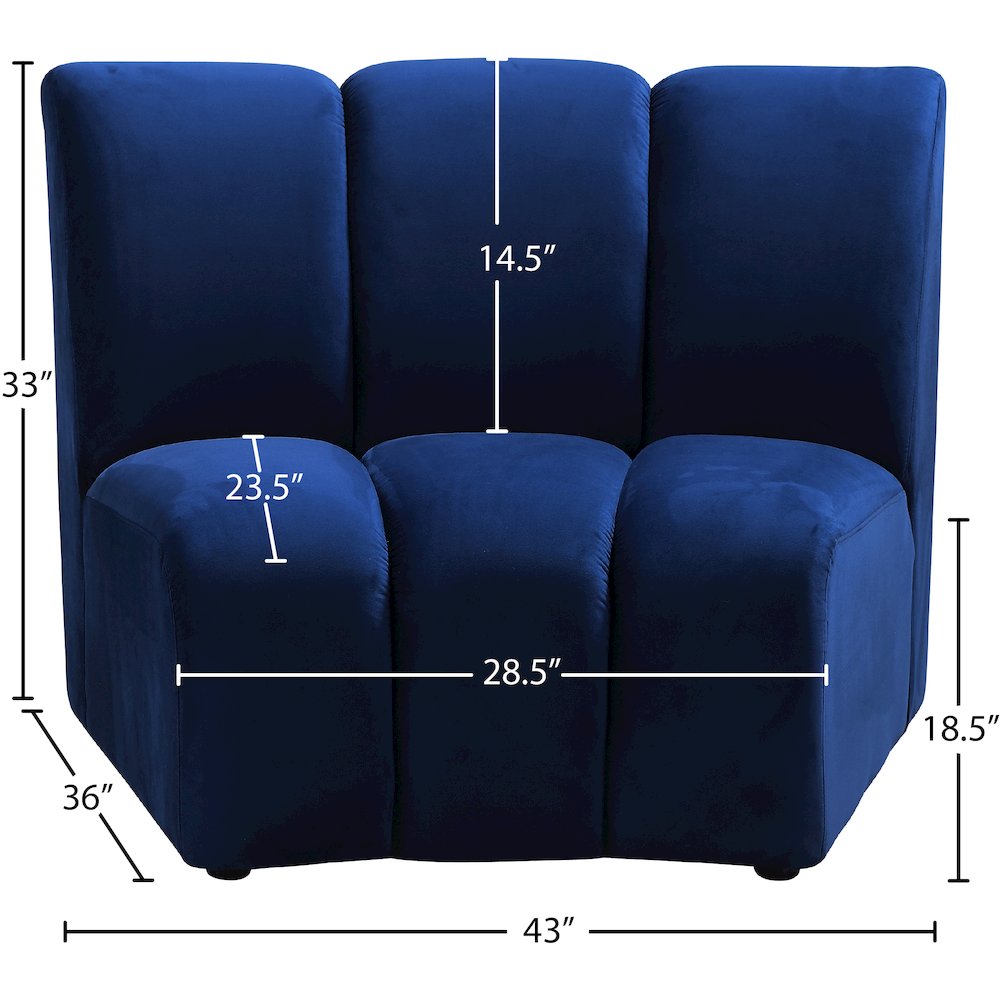 Infinity Navy Velvet Modular Chair