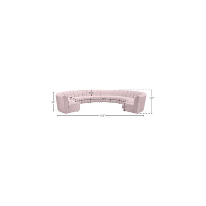 Infinity Pink Velvet 10pc. Modular Sectional