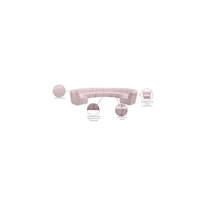 Infinity Pink Velvet 10pc. Modular Sectional