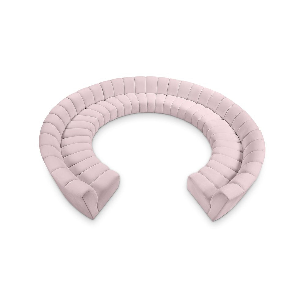 Infinity Pink Velvet 11pc. Modular Sectional