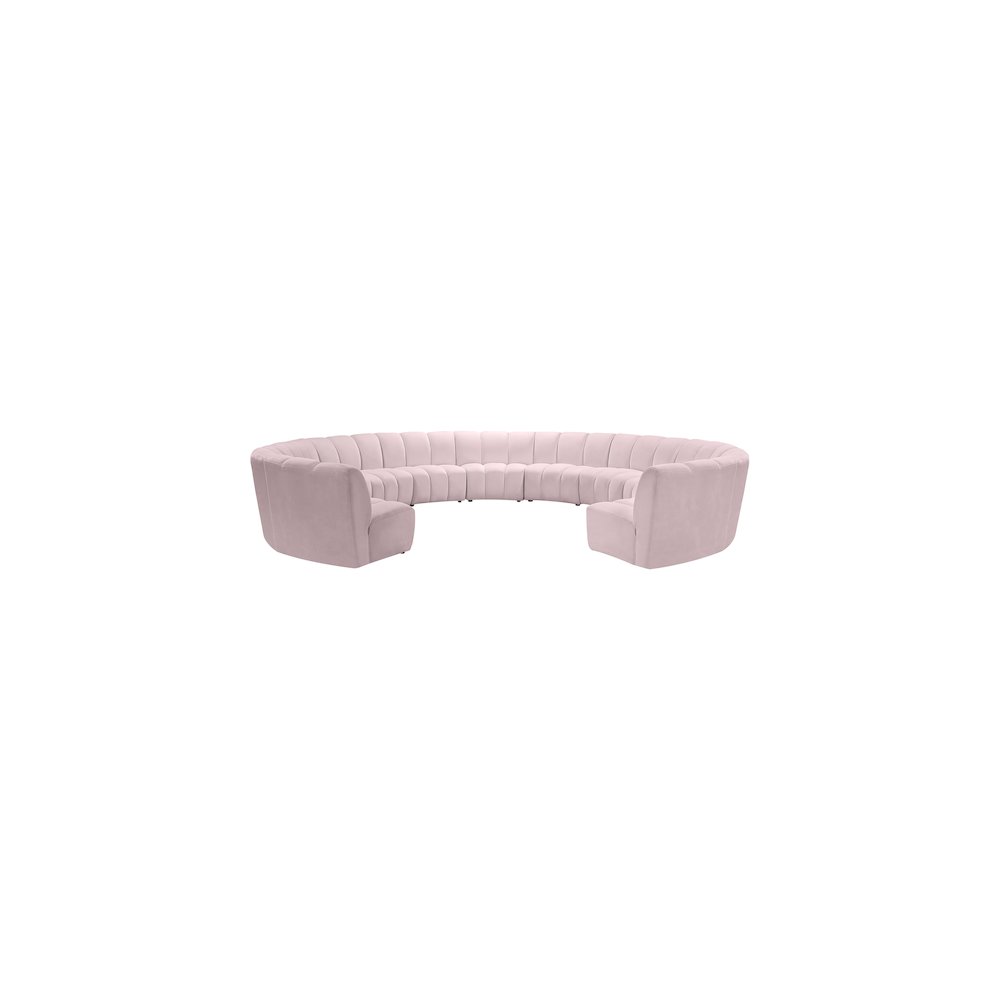 Infinity Pink Velvet 11pc. Modular Sectional