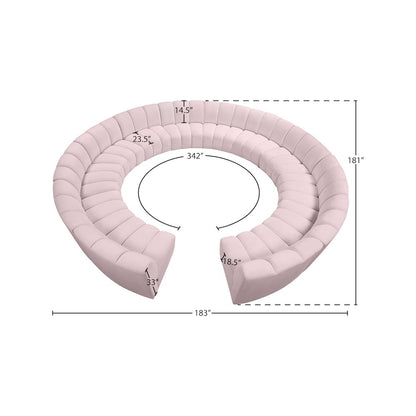 Infinity Pink Velvet 12pc. Modular Sectional