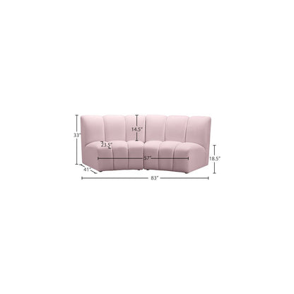 Infinity Pink Velvet 2pc. Modular Sectional