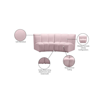 Infinity Pink Velvet 2pc. Modular Sectional