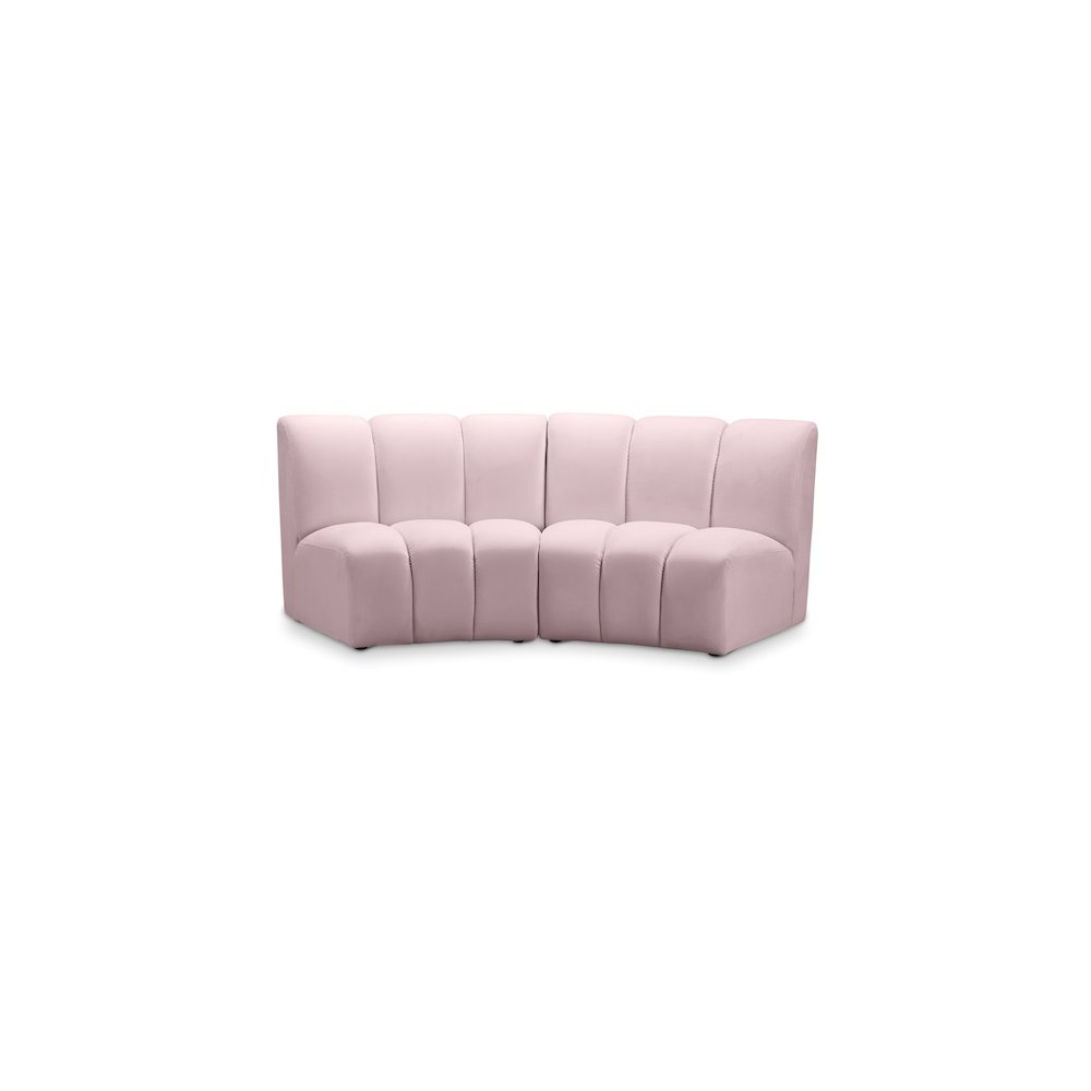 Infinity Pink Velvet 2pc. Modular Sectional