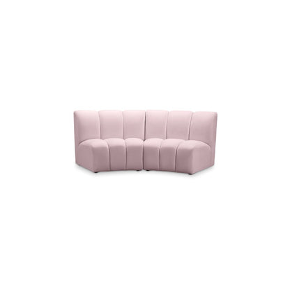 Infinity Pink Velvet 2pc. Modular Sectional