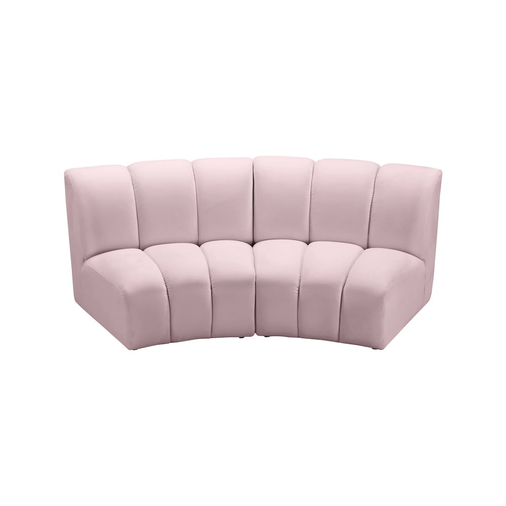 Infinity Pink Velvet 2pc. Modular Sectional