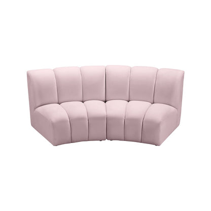 Infinity Pink Velvet 2pc. Modular Sectional