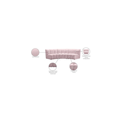 Infinity Pink Velvet 3pc. Modular Sectional