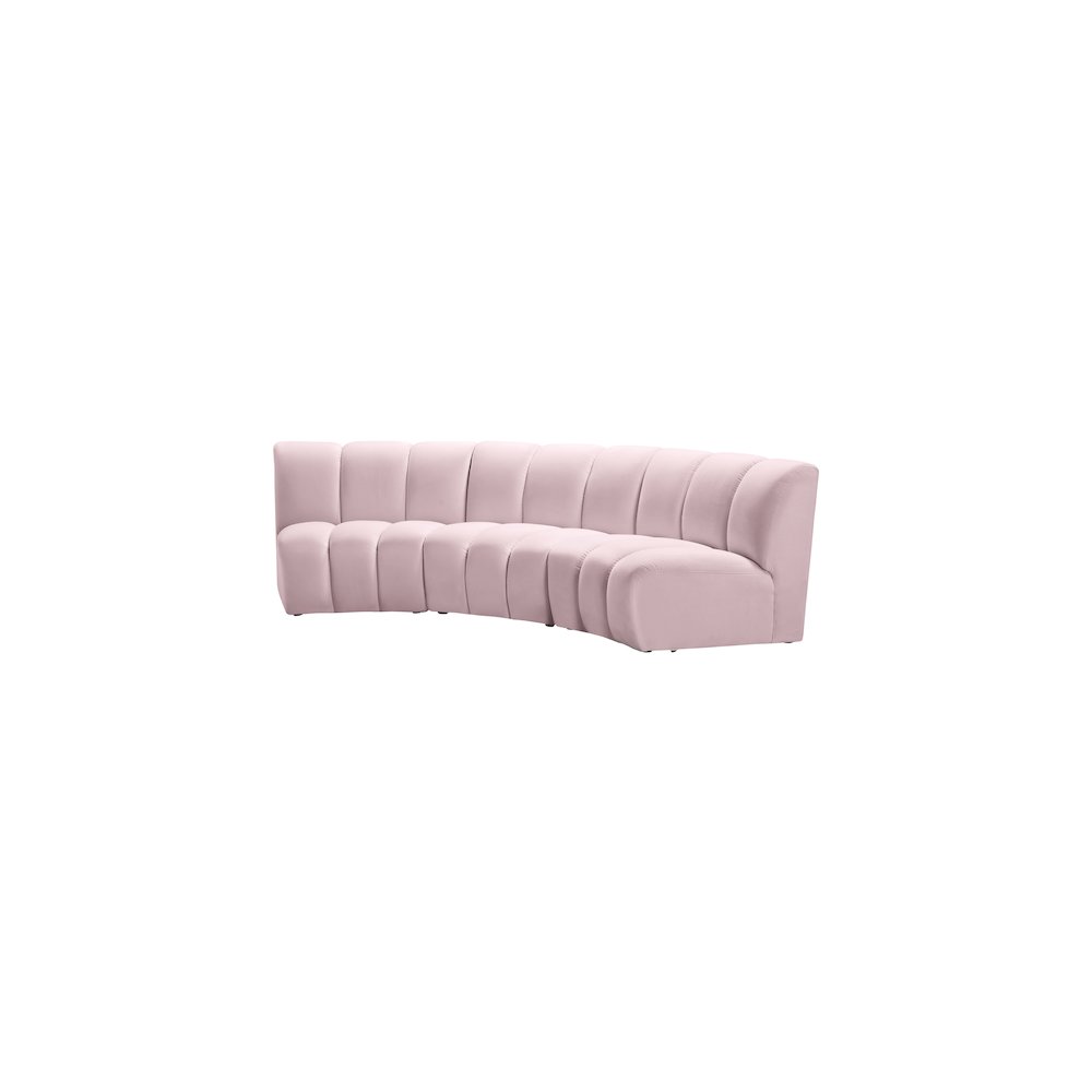 Infinity Pink Velvet 3pc. Modular Sectional