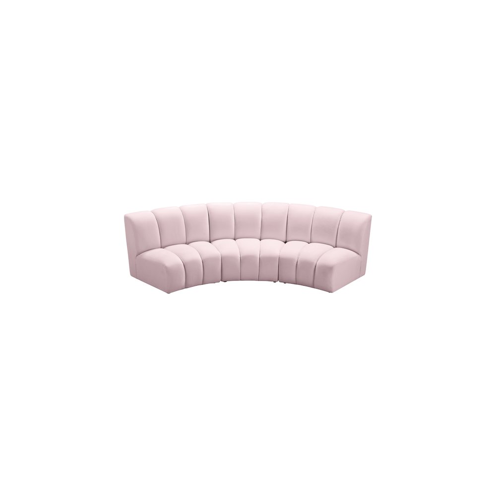 Infinity Pink Velvet 3pc. Modular Sectional