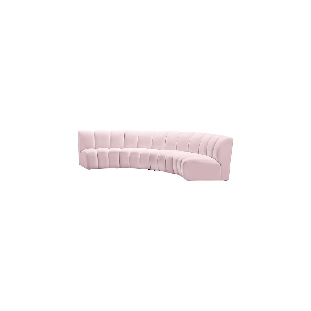 Infinity Pink Velvet 4pc. Modular Sectional