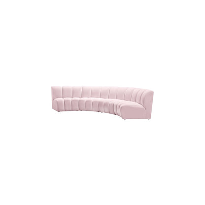 Infinity Pink Velvet 4pc. Modular Sectional
