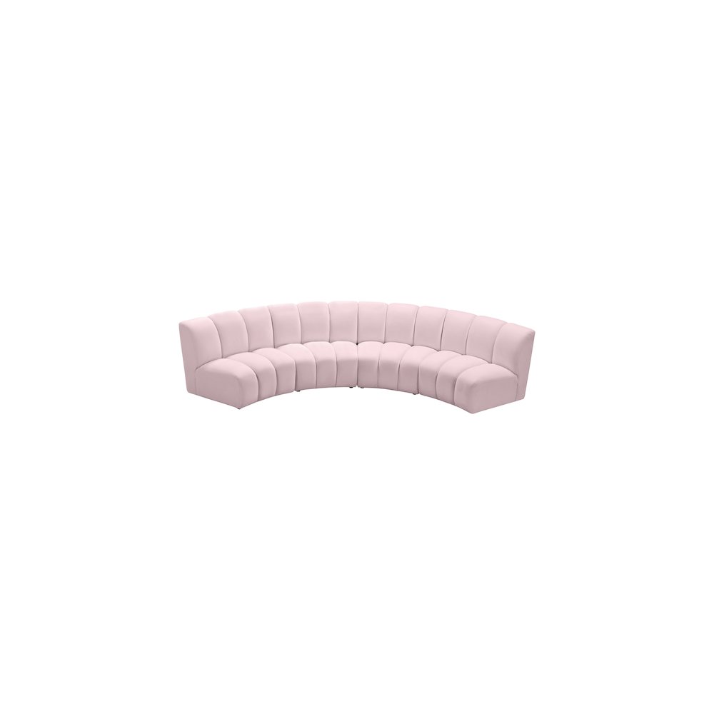 Infinity Pink Velvet 4pc. Modular Sectional