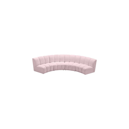 Infinity Pink Velvet 4pc. Modular Sectional