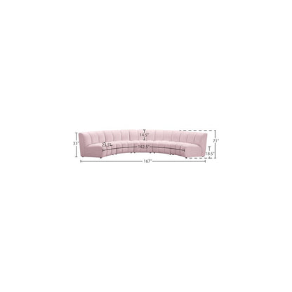 Infinity Pink Velvet 5pc. Modular Sectional