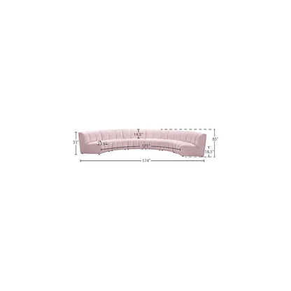 Infinity Pink Velvet 6pc. Modular Sectional
