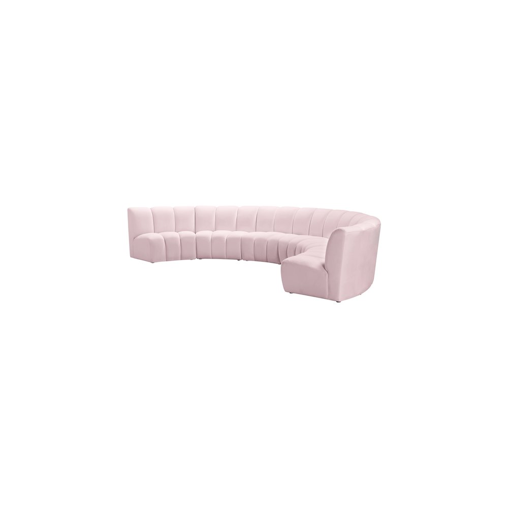Infinity Pink Velvet 6pc. Modular Sectional