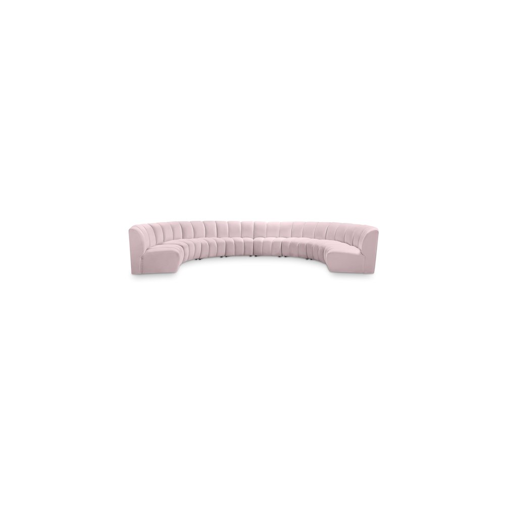 Infinity Pink Velvet 8pc. Modular Sectional