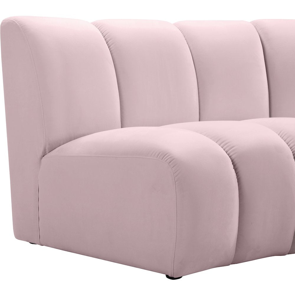 Infinity Pink Velvet 8pc. Modular Sectional