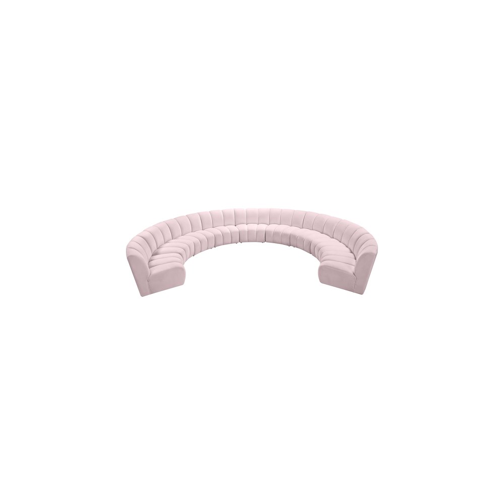 Infinity Pink Velvet 9pc. Modular Sectional