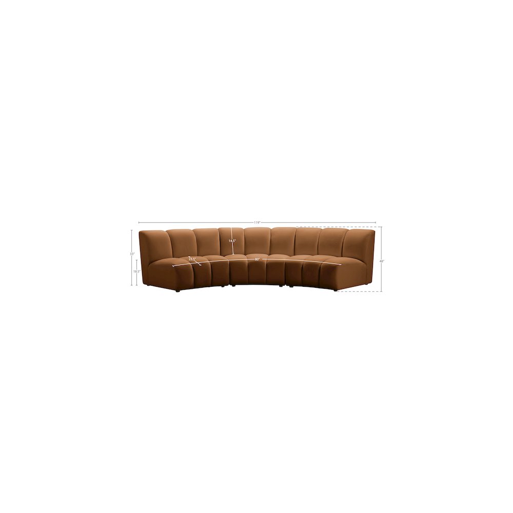Infinity Saddle Velvet 3pc. Modular Sectional