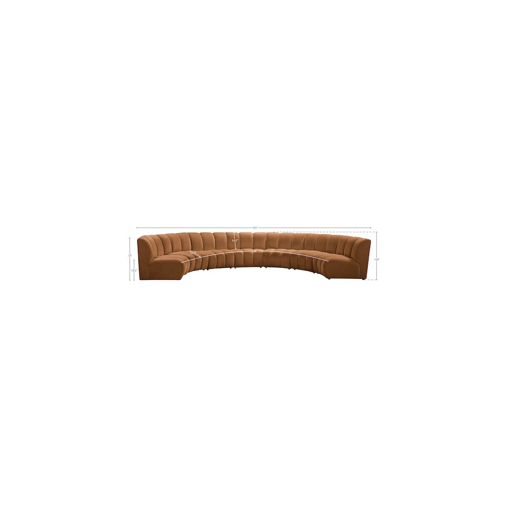 Infinity Saddle Velvet 7pc. Modular Sectional