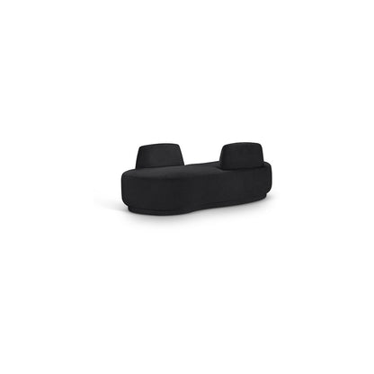 Argyle Black Chenille Fabric Chaise/Loveseat