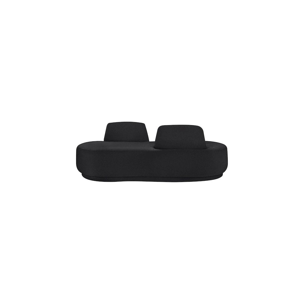 Argyle Black Chenille Fabric Chaise/Loveseat