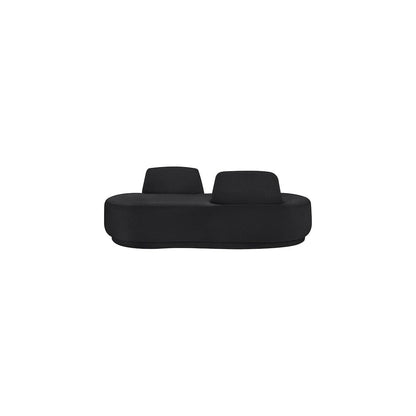 Argyle Black Chenille Fabric Chaise/Loveseat