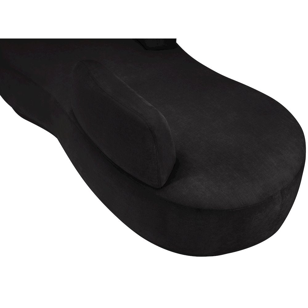 Argyle Black Chenille Fabric Chaise/Loveseat