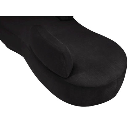 Argyle Black Chenille Fabric Chaise/Loveseat