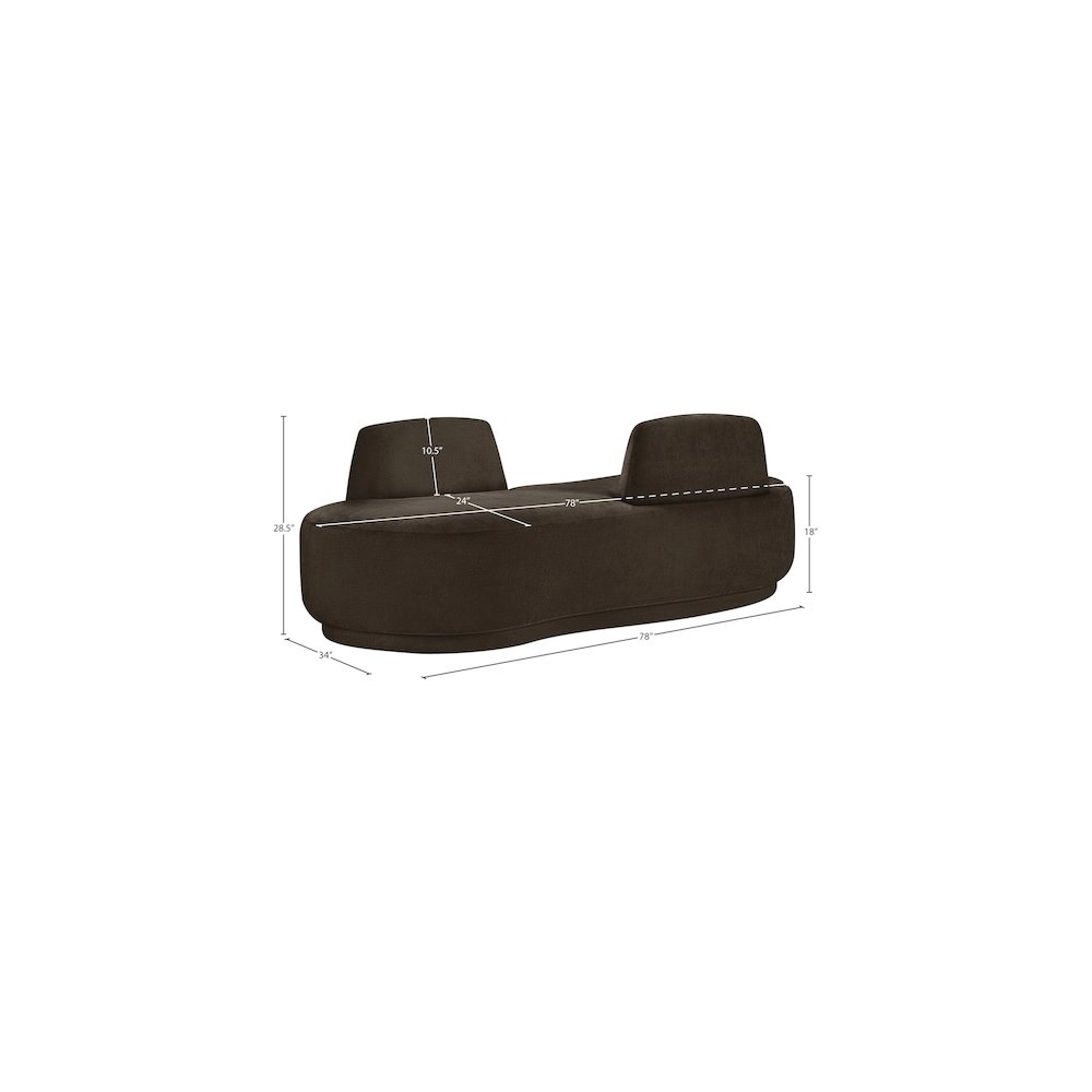 Argyle Brown Chenille Fabric Chaise/Loveseat