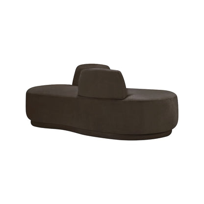 Argyle Brown Chenille Fabric Chaise/Loveseat