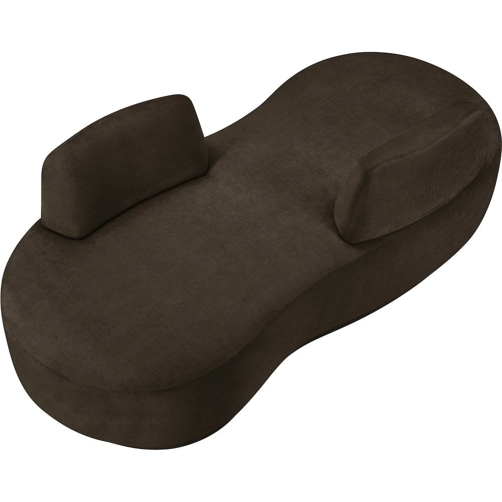 Argyle Brown Chenille Fabric Chaise/Loveseat