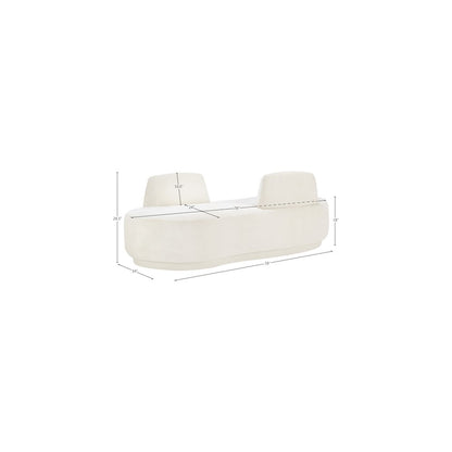 Argyle Cream Chenille Fabric Chaise/Loveseat
