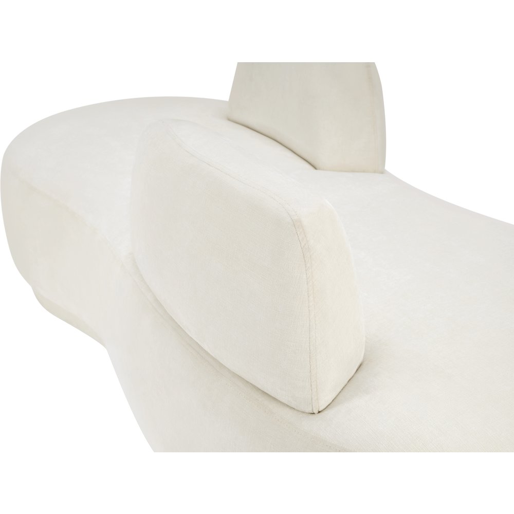 Argyle Cream Chenille Fabric Chaise/Loveseat