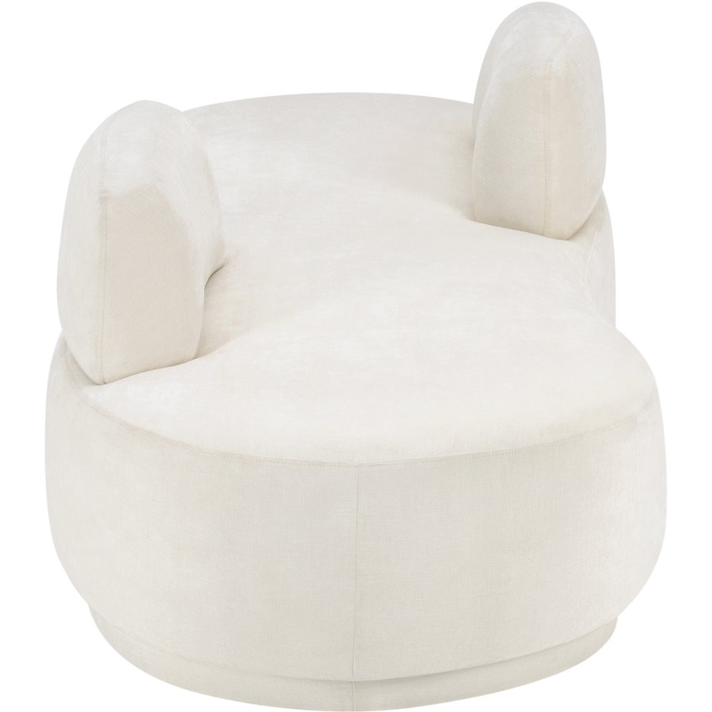 Argyle Cream Chenille Fabric Chaise/Loveseat