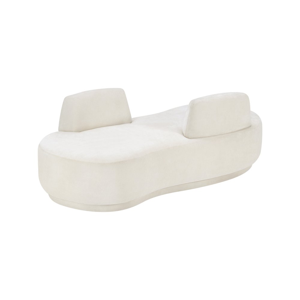 Argyle Cream Chenille Fabric Chaise/Loveseat