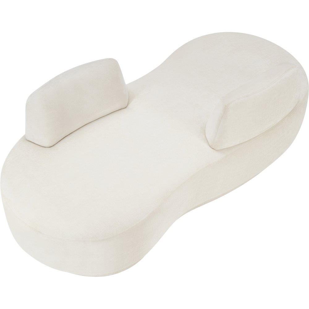 Argyle Cream Chenille Fabric Chaise/Loveseat