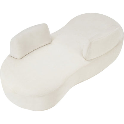 Argyle Cream Chenille Fabric Chaise/Loveseat