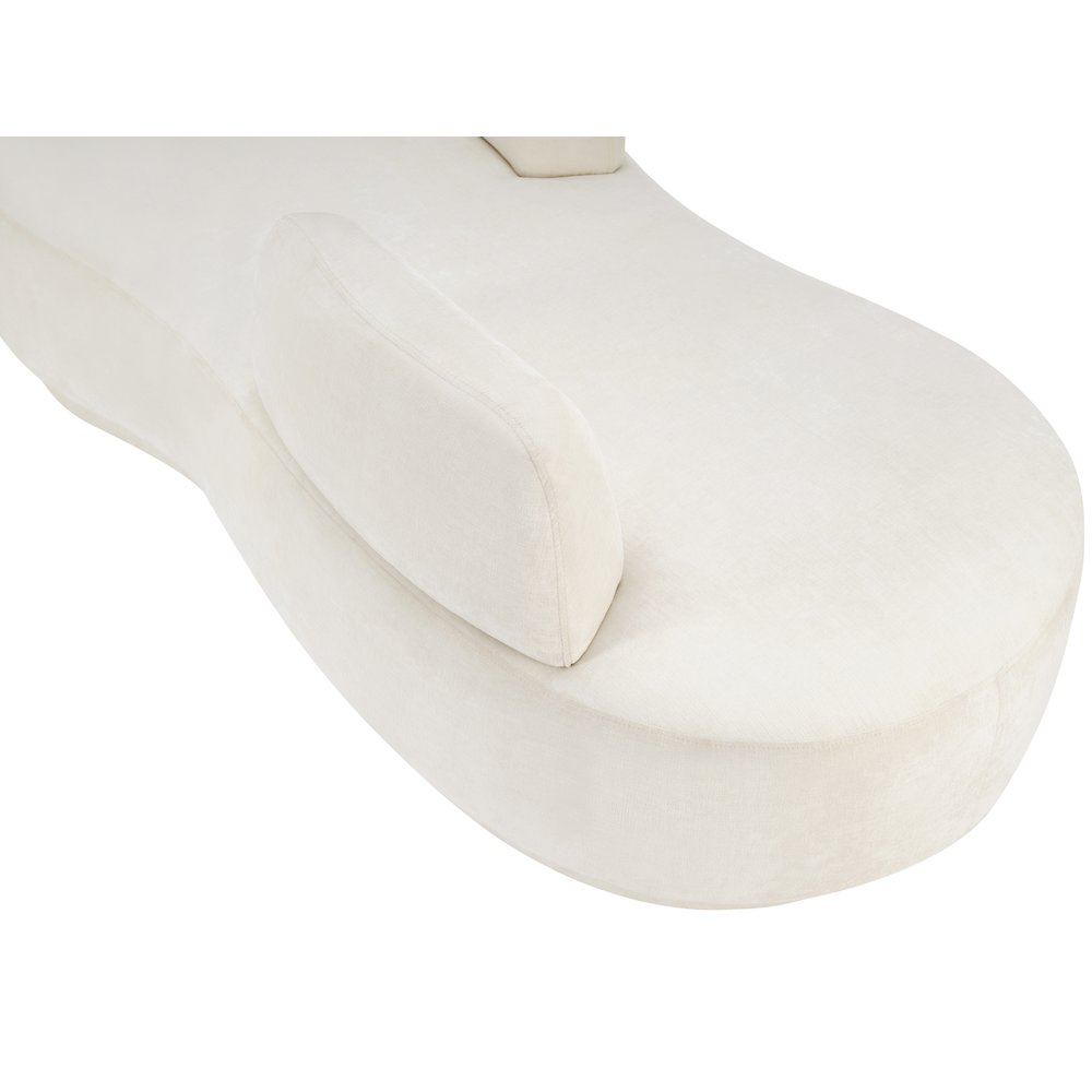 Argyle Cream Chenille Fabric Chaise/Loveseat