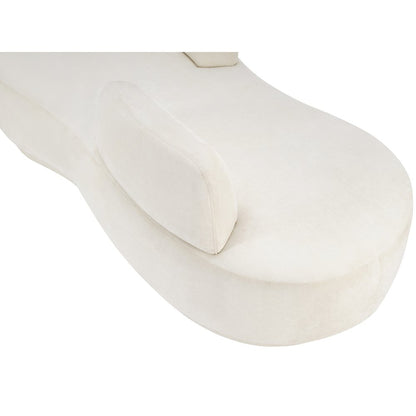 Argyle Cream Chenille Fabric Chaise/Loveseat