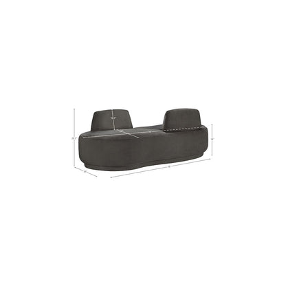 Argyle Grey Chenille Fabric Chaise/Loveseat