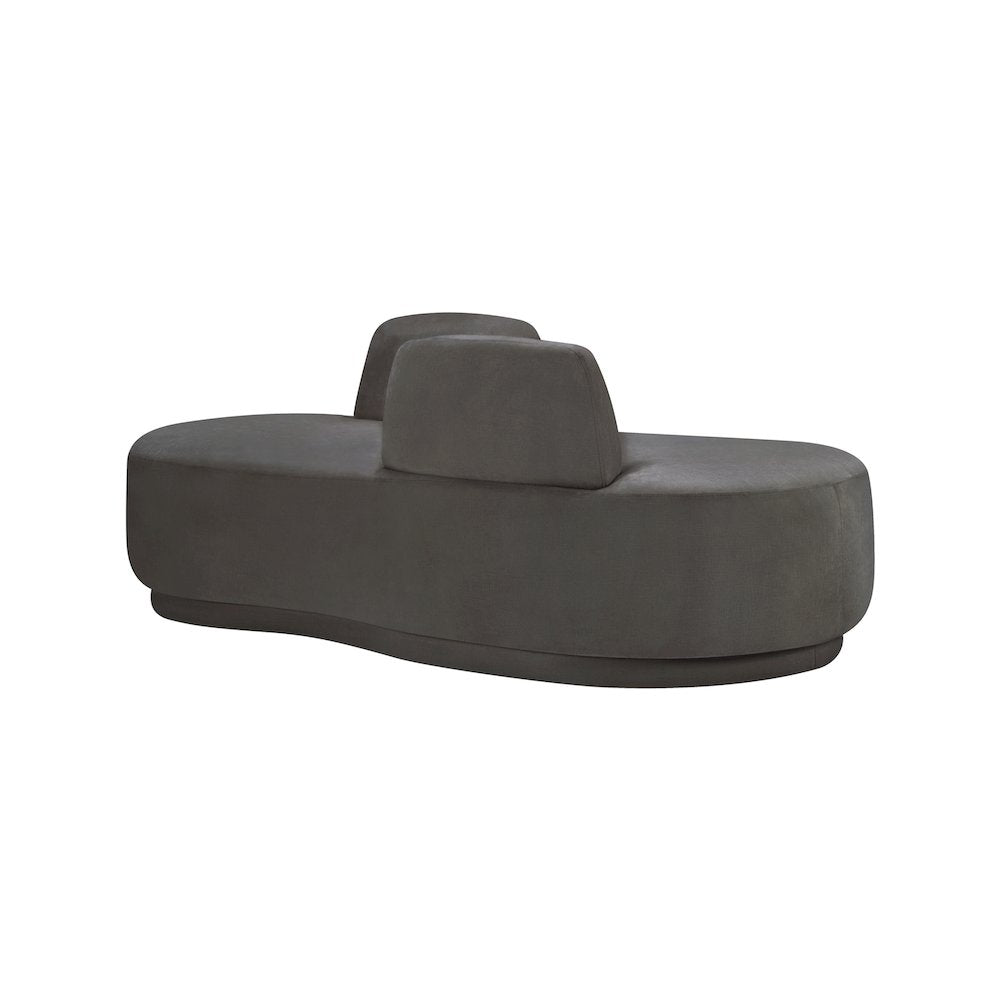 Argyle Grey Chenille Fabric Chaise/Loveseat