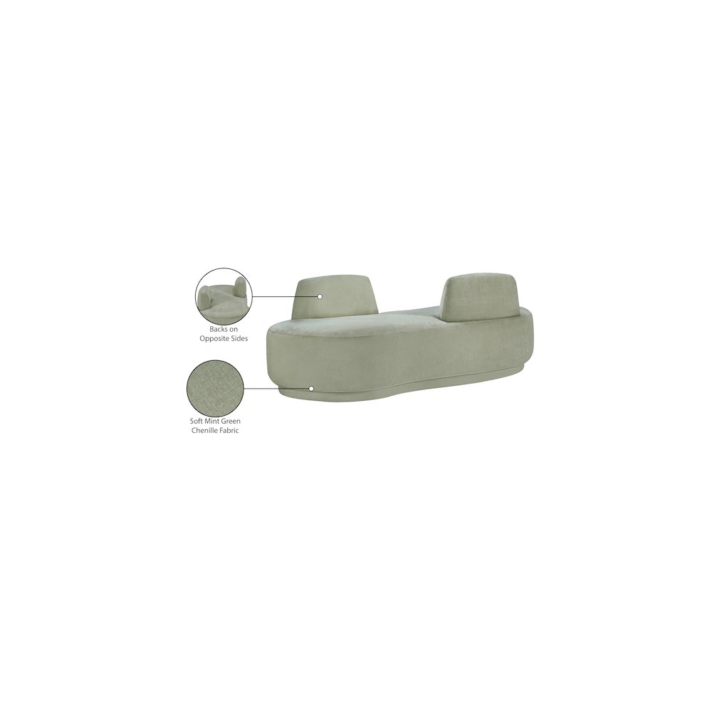Argyle Mint Chenille Fabric Chaise/Loveseat
